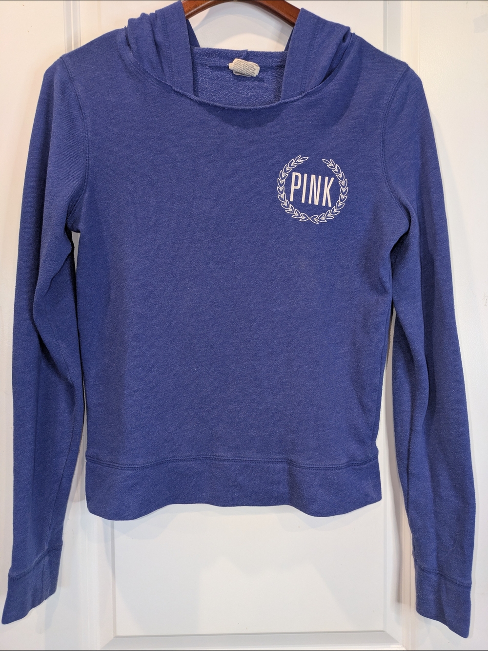 PINK Victoria’s Secret Blue Lightweight Pullover Hoodie XS Lounge Sweatshirt